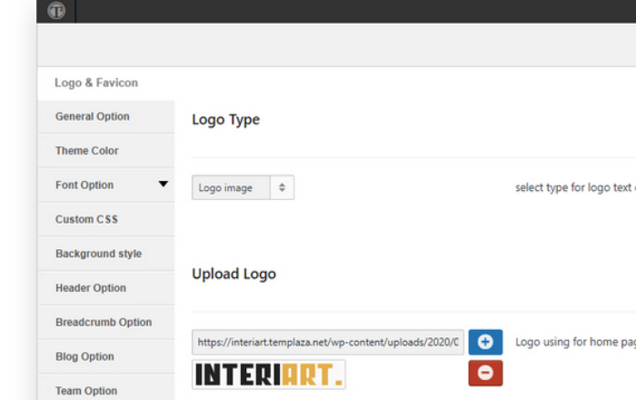 Flexible <em>theme options</em> panel